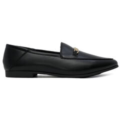Faux Leather Loafer,Black,large