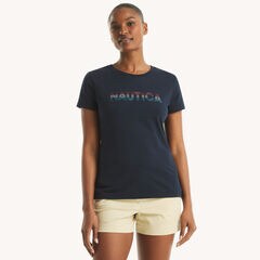 Disco Logo Foil Graphic T-Shirt,Stellar Blue Heather,large