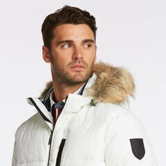 STRETCH BOMBER WITH REMOVABLE HOOD,Twig,large