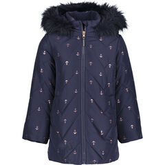 TODDLER GIRLS' QUILTED CHEVRON PUFFER JACKET (2T-4T),Navy,large