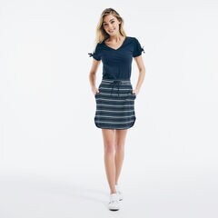 STRIPED KNIT SKIRT,Stellar Blue Heather,large
