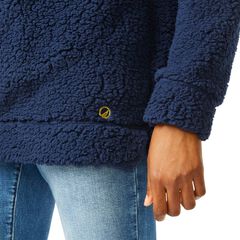 SHERPA MOCK NECK SWEATER,Stellar Blue Heather,large