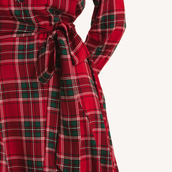 Ruffle-Neck Shirt Dress