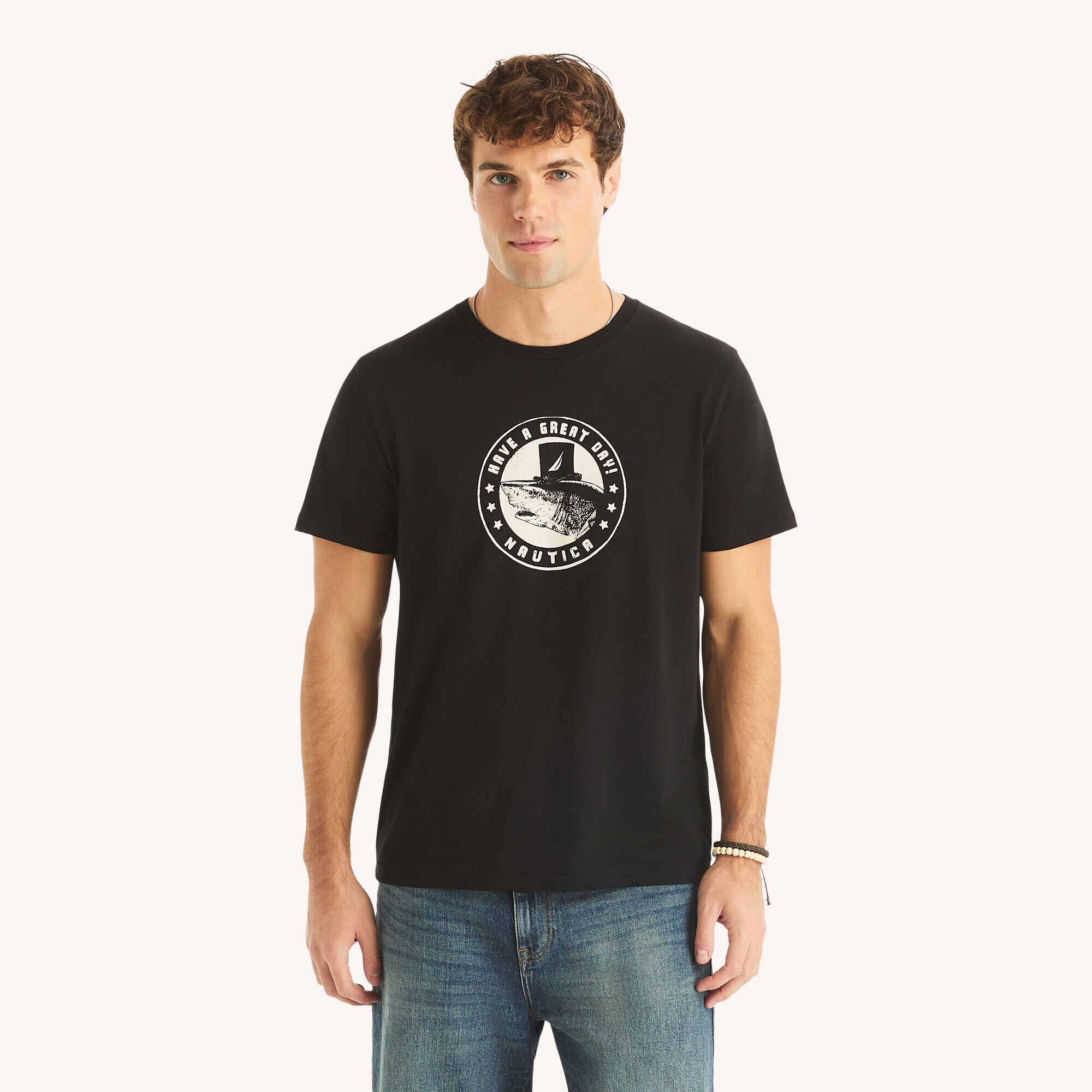 Shark Graphic T-Shirt,True Black,large