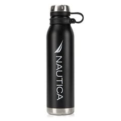LOGO DOUBLE-WALLED STAINLESS STEEL WATER BOTTLE,True Black,large