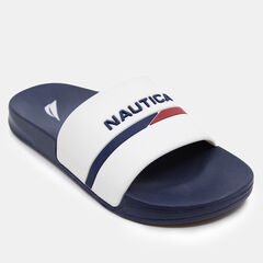 BOY'S LOGO STRIPE SLIDE SANDAL,Antique White Wash,large