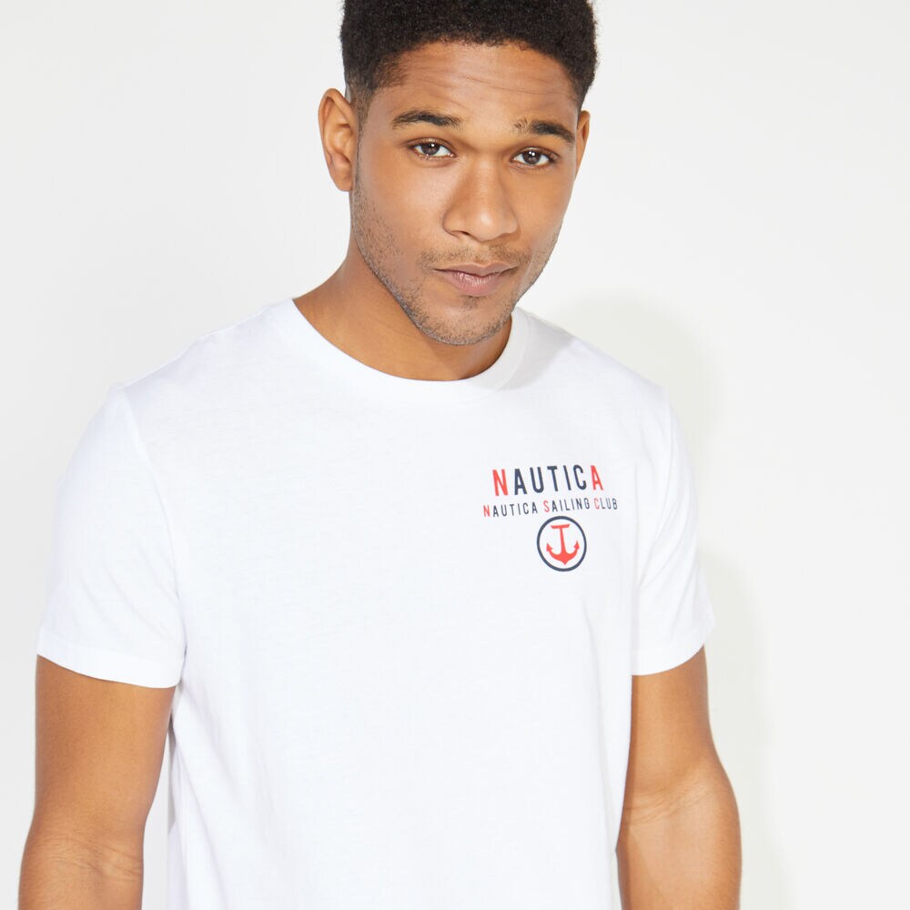 BIG & TALL NAUTICA SAILING CLUB GRAPHIC TEE,Bright White,large