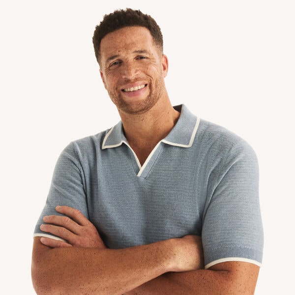 Big & Tall Tipped Textured Sweater Polo