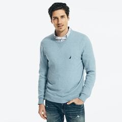 SUSTAINABLY CRAFTED CREWNECK SWEATER,Noon Blue,large