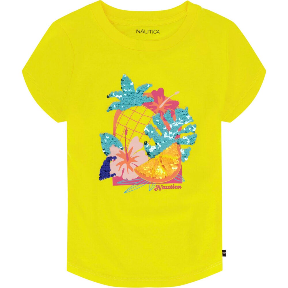 Little Girls' Fruit Flowers T-Shirt (4-6X),LIGHT MIMOSA,large