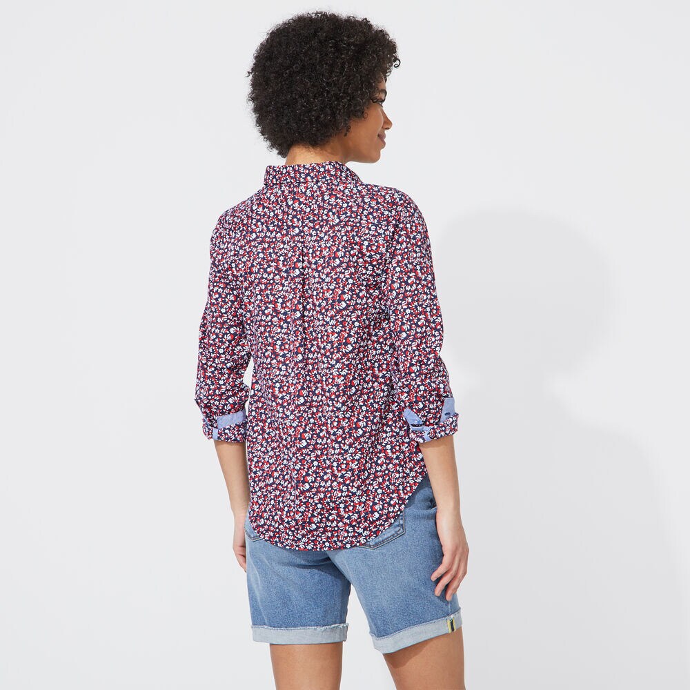 FLORAL PRINT BUTTON-UP SHIRT,Stellar Blue Heather,large