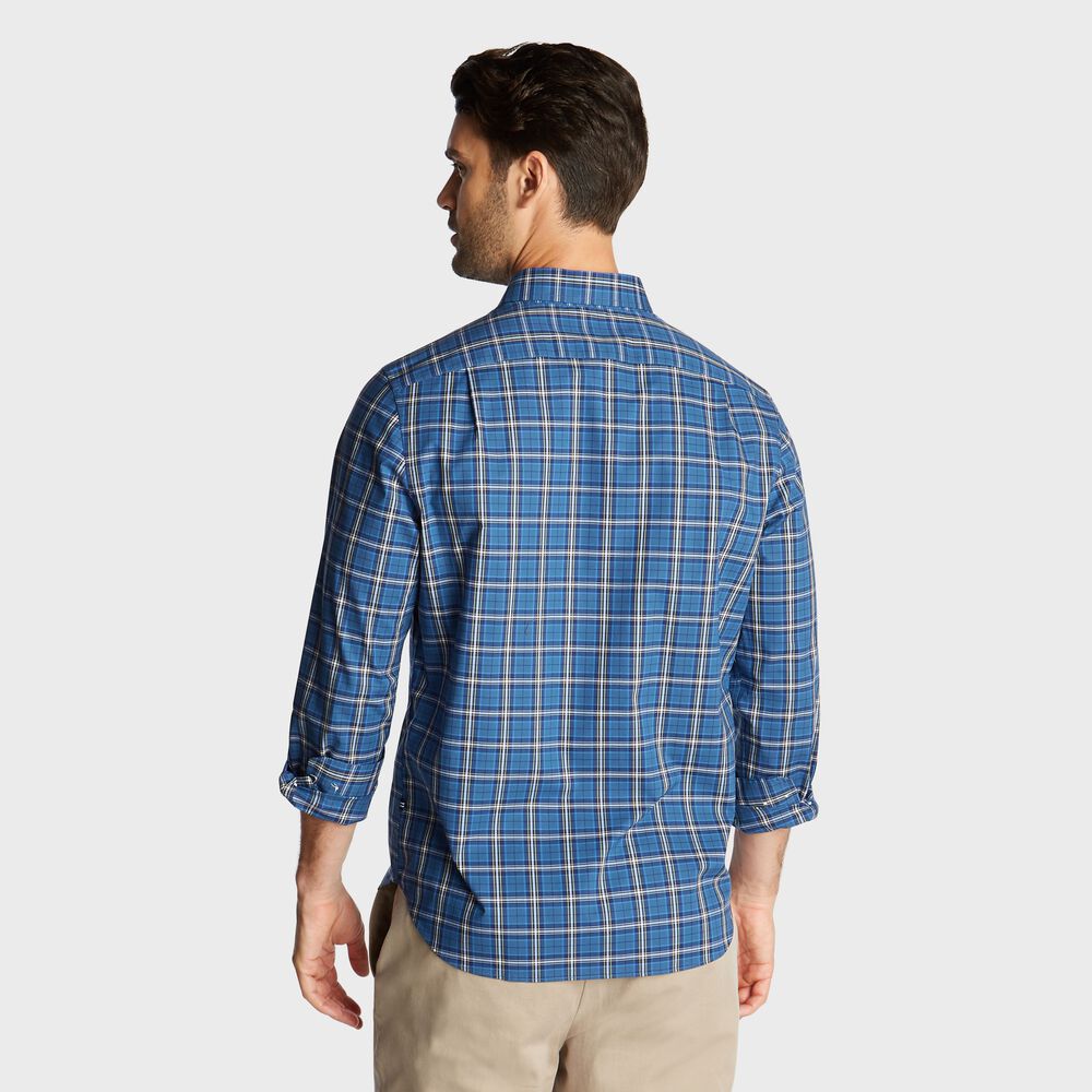 CLASSIC FIT WRINKLE-RESISTANT PLAID SHIRT,Ensign Blue,large