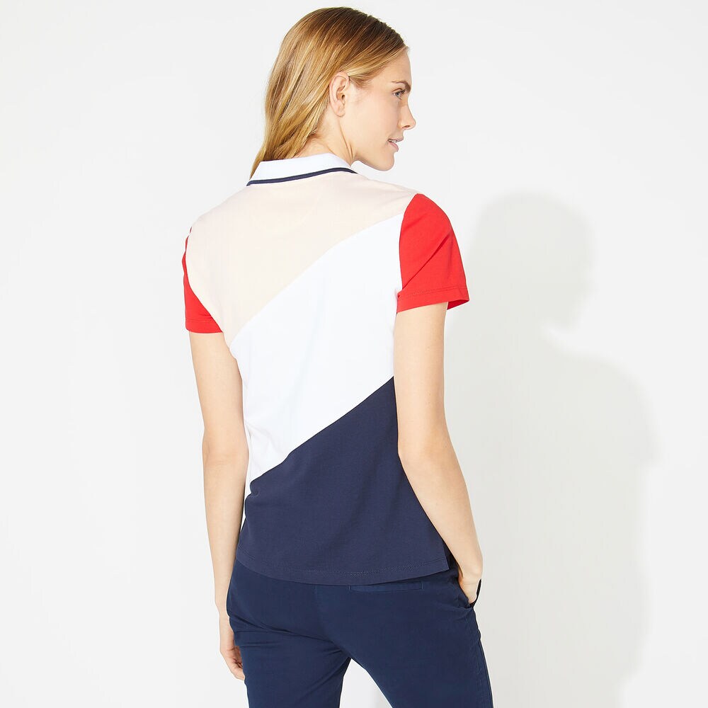 COLORBLOCK ZIP-UP POLO,Stellar Blue Heather,large