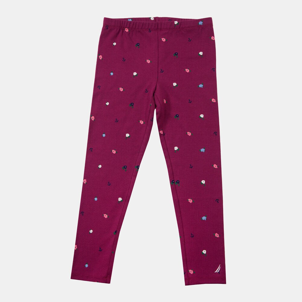 TODDLER GIRLS' MINI FLORAL PRINT LEGGING (2T-4T),Parfait Pink,large