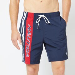 8" RACER STRIPE QUICK-DRY SWIM,Navy,large