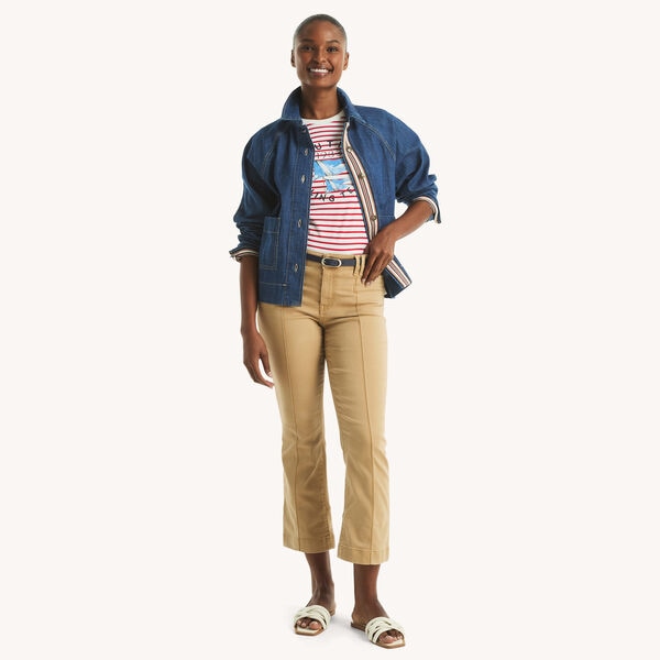 Sateen Mid-Rise Demi Bootcut Pant