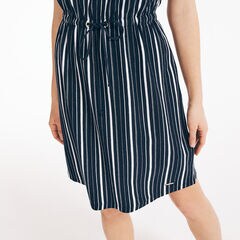 STRIPED OPEN-BACK DRESS,Stellar Blue Heather,large