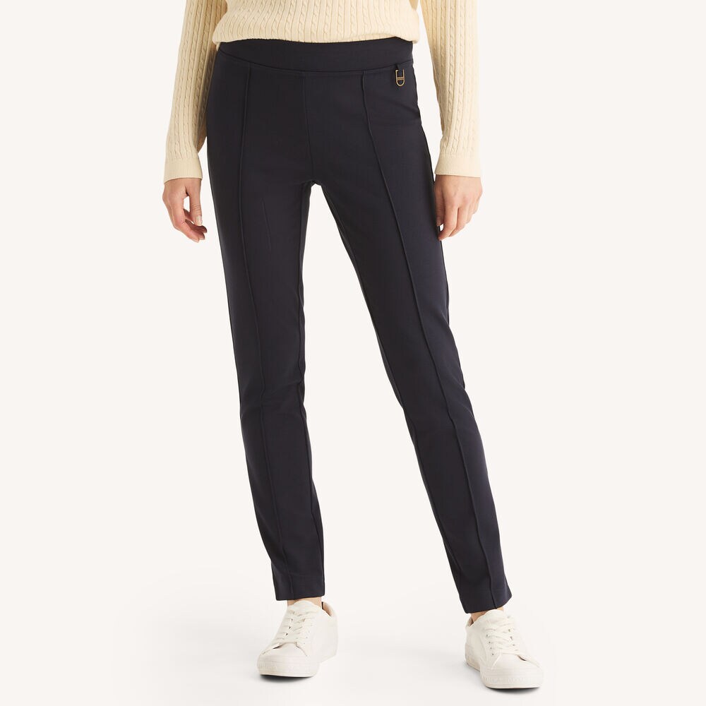 Pull-On Ponte Trouser,Navy,large