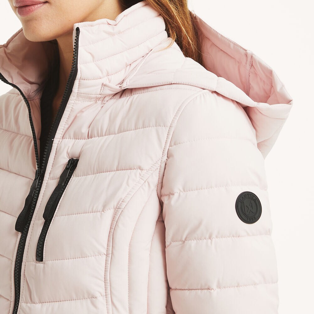 Puffer Jacket With Removable Hood,Port Scarlet,large