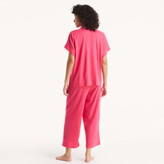 Cropped Pajama Pant Set,Fancytail Fuschia,large