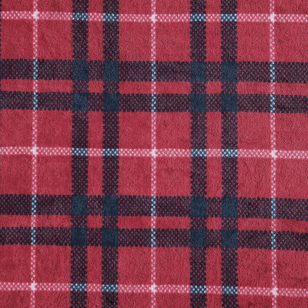 Winter Tattersall Red Twin Blanket,Pale Orchid,large