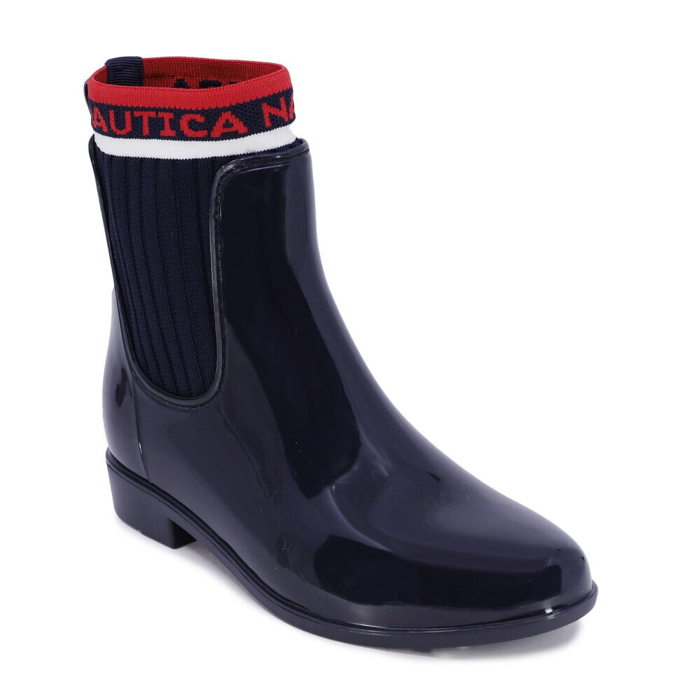 LOGO SOCK CHELSEA RAIN BOOT,Navy,large