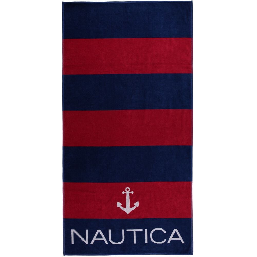 ANCHOR PRINT BEACH TOWEL,Nautica Red,large