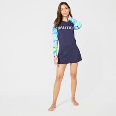 SOLID SWIM SKIRT,Stellar Blue Heather,large