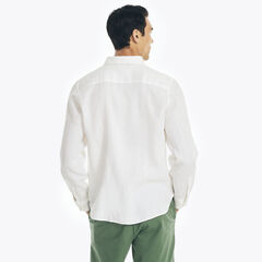 Solid Linen Shirt,Bright White,large