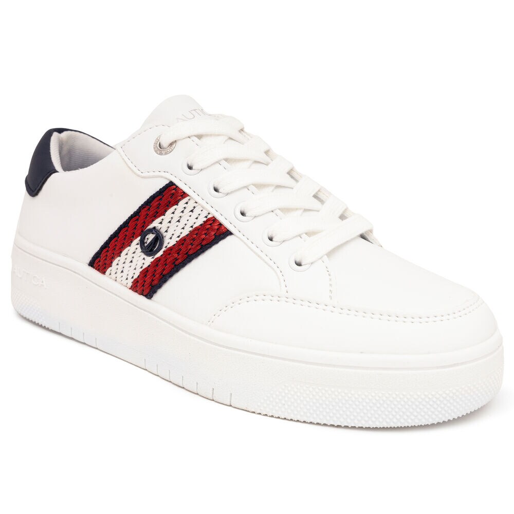 brand icon Lace-Up Sneaker,Antique White Wash,large