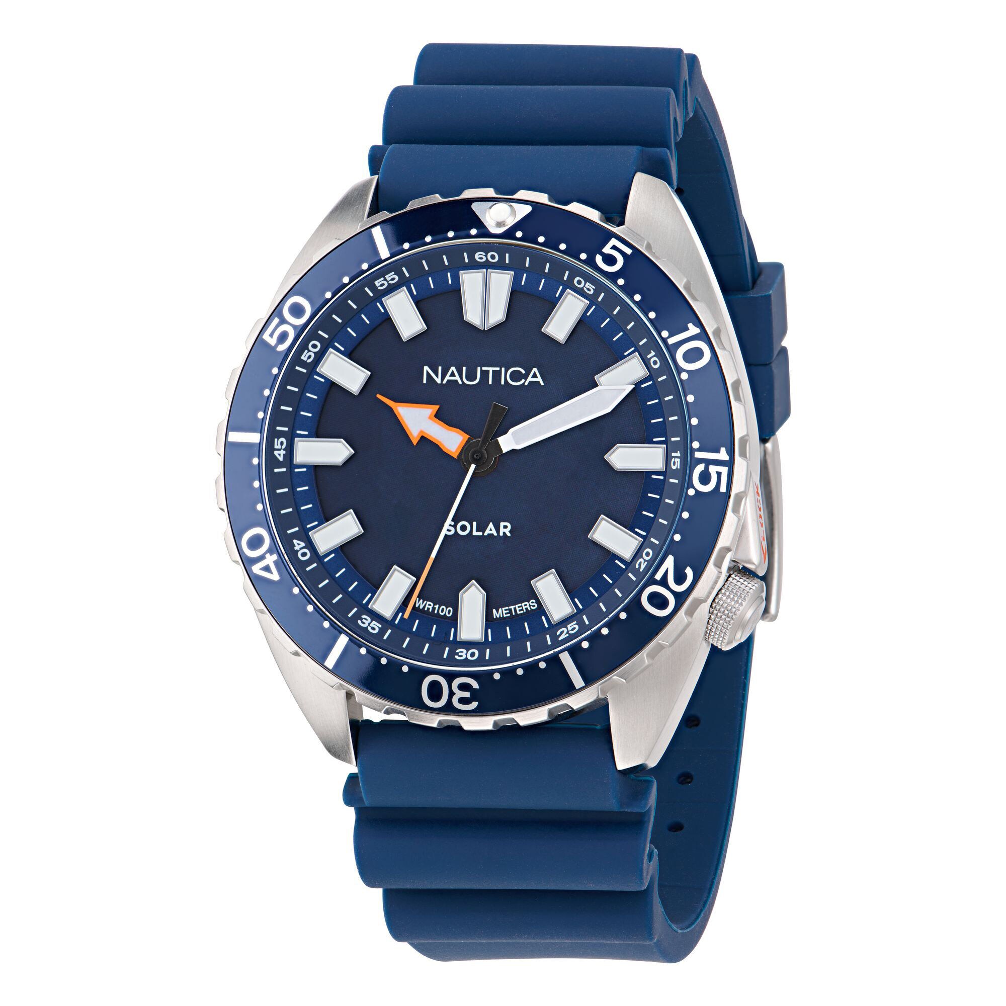 Nautica Vintage Silicone Watch,Ice Blue,large