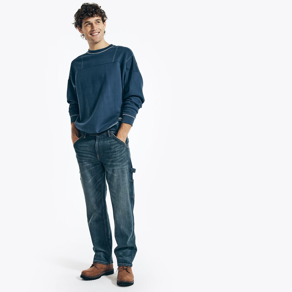 NAUTICA JEANS CO. RELAXED FIT CARPENTER DENIM,Blue Mirage,large