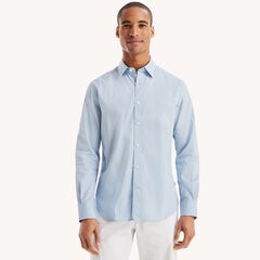 Classic Fit Wrinkle-Resistant Printed Shirt,Crystal Bay Blue,large