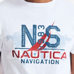 MAP NAVIGATION GRAPHIC T-SHIRT,Bright White,large