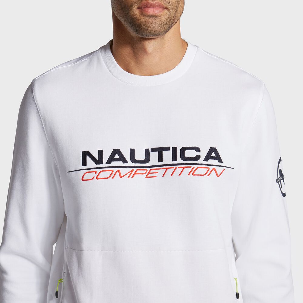 Competition Crewneck Pullover,Bright White,large