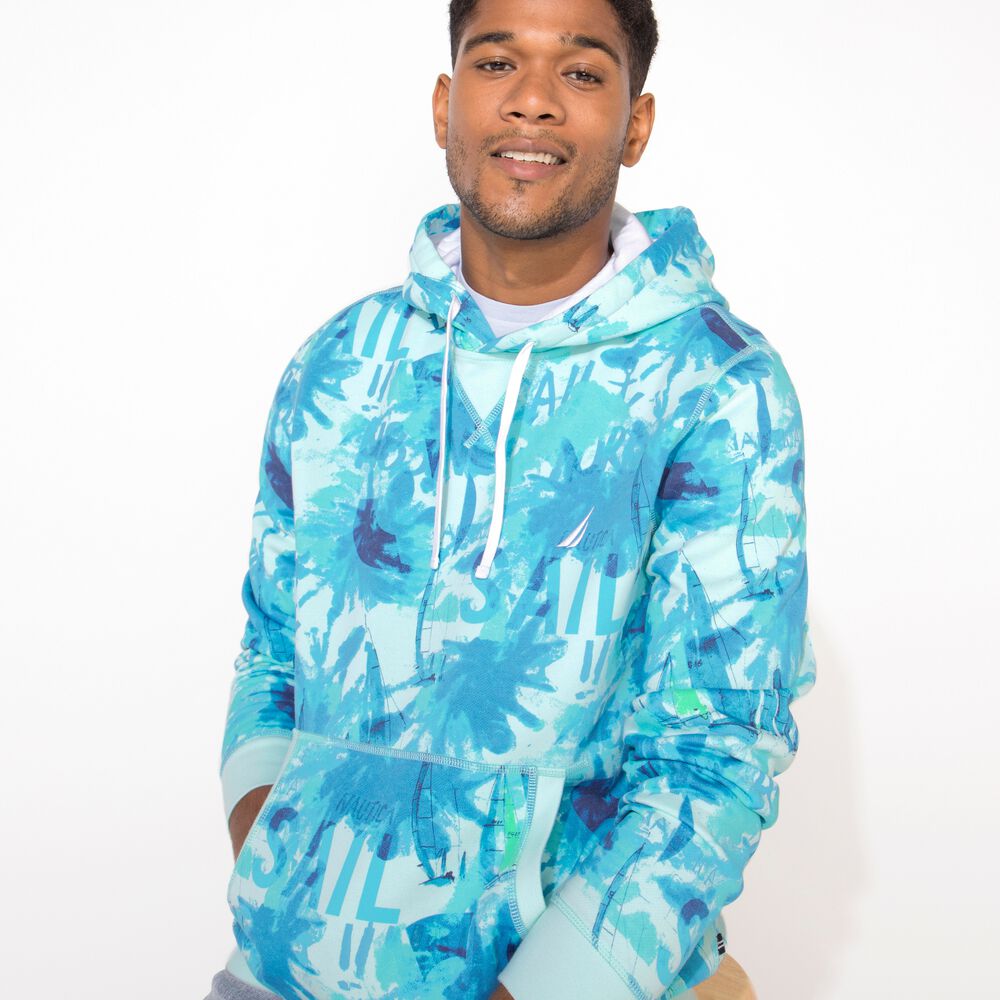 SAIL PRINT PULLOVER HOODIE,Aquabreeze,large