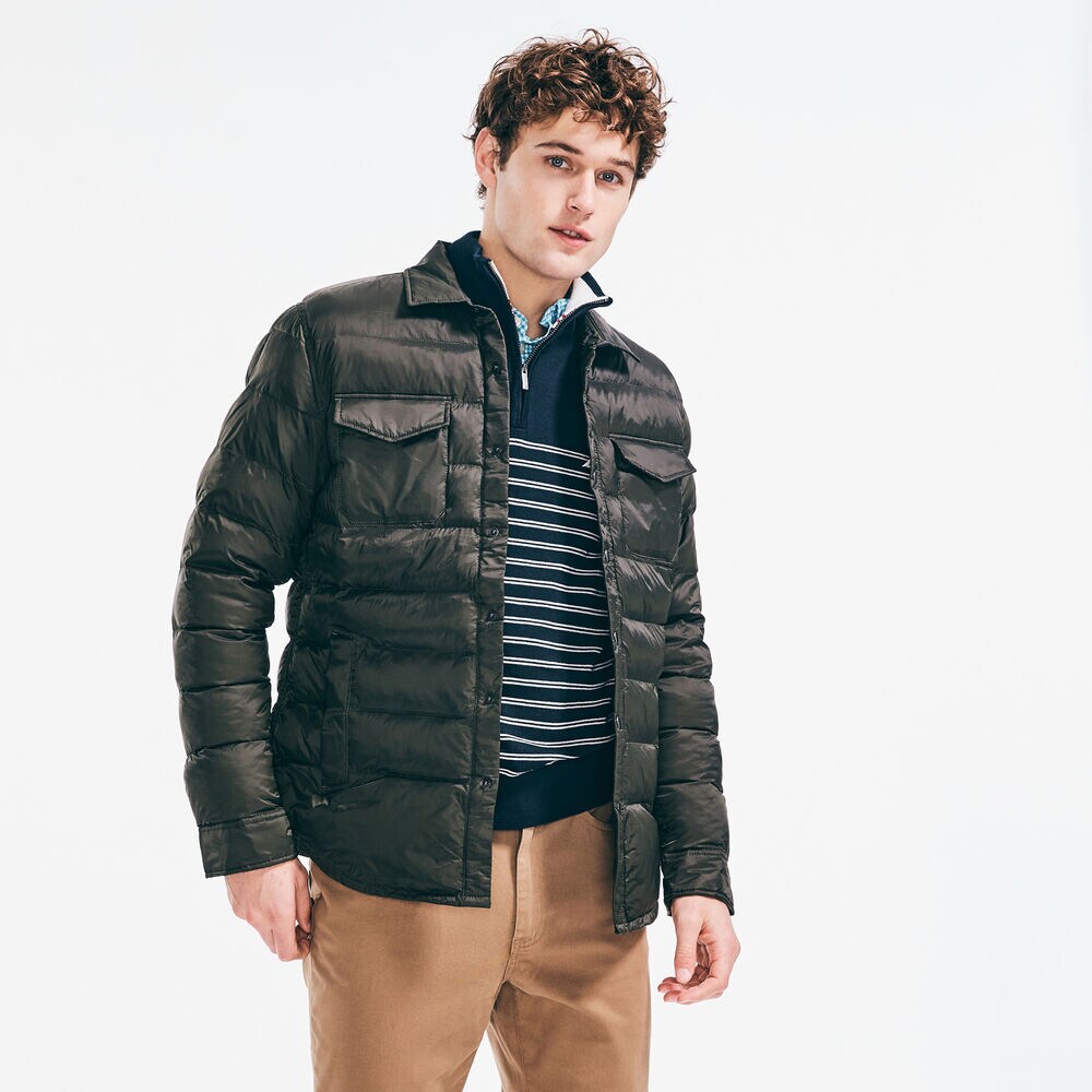STRIPE-STITCHED RIPSTOP JACKET,Olive,large