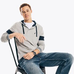 SUSTAINABLY CRAFTED RUGBY PULLOVER HOODIE,Grey Heather,large