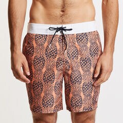8" SWIM TRUNK IN PINEAPPLE PRINT,Orange2,large