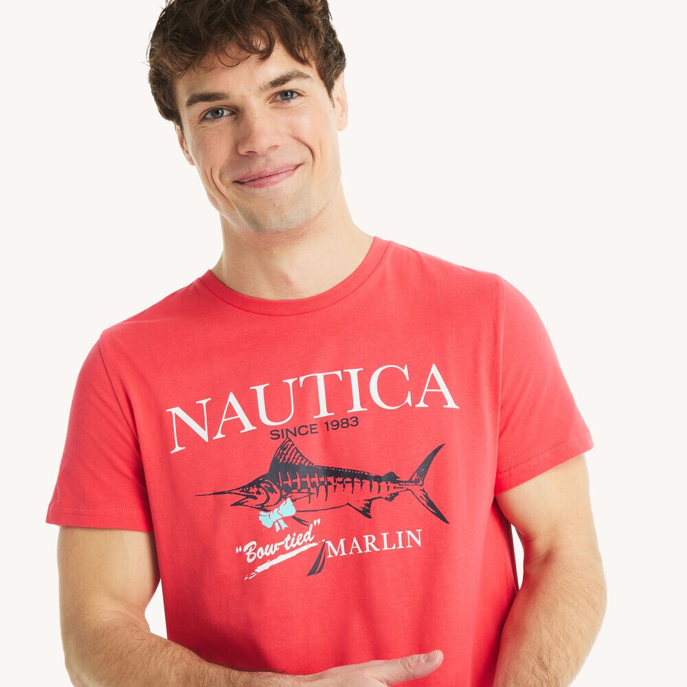 Marlin Graphic T-Shirt,Glory Red,large