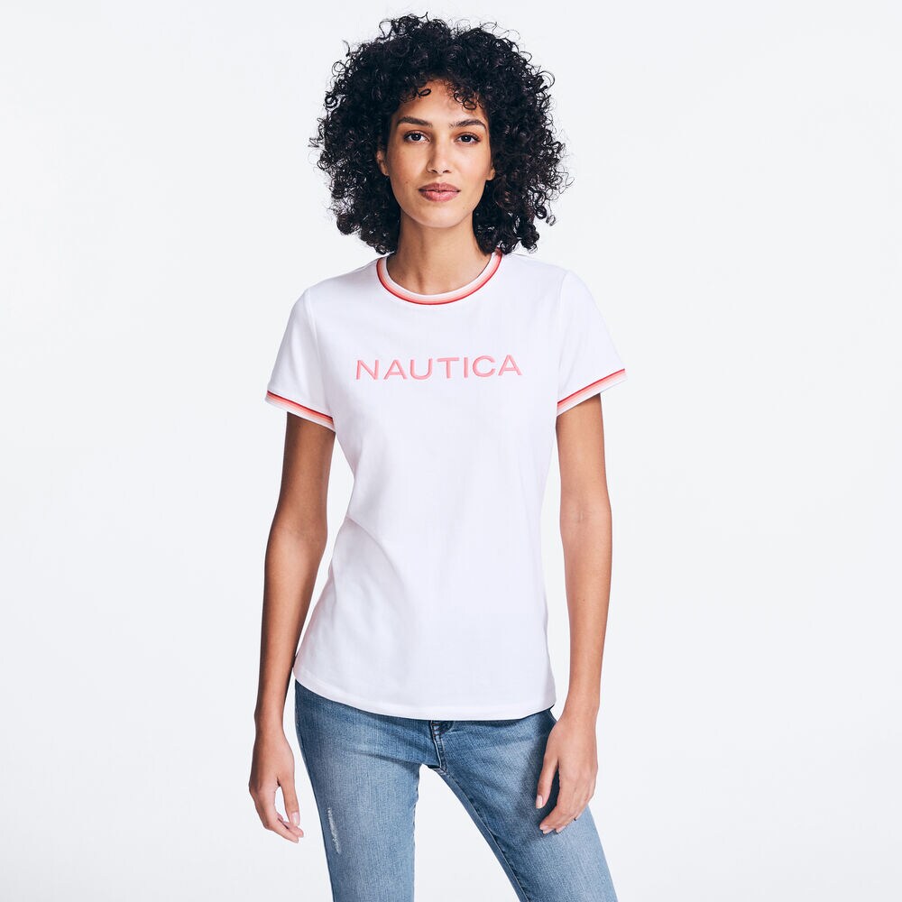 LOGO GRAPHIC T-SHIRT,Bright White,large