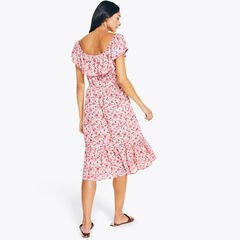 FLORAL PRINTED DRESS,Flare Red,large