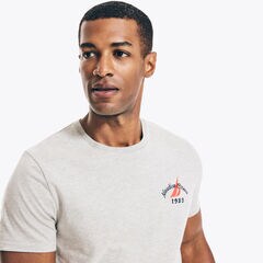 NAUTICA CREW GRAPHIC T-SHIRT,Grey Heather,large