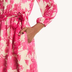 Printed Shirt Dress,Cabana Pink,large