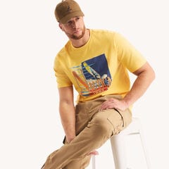 Big & Tall Windsurfing Graphic T-Shirt,Daffodil,large