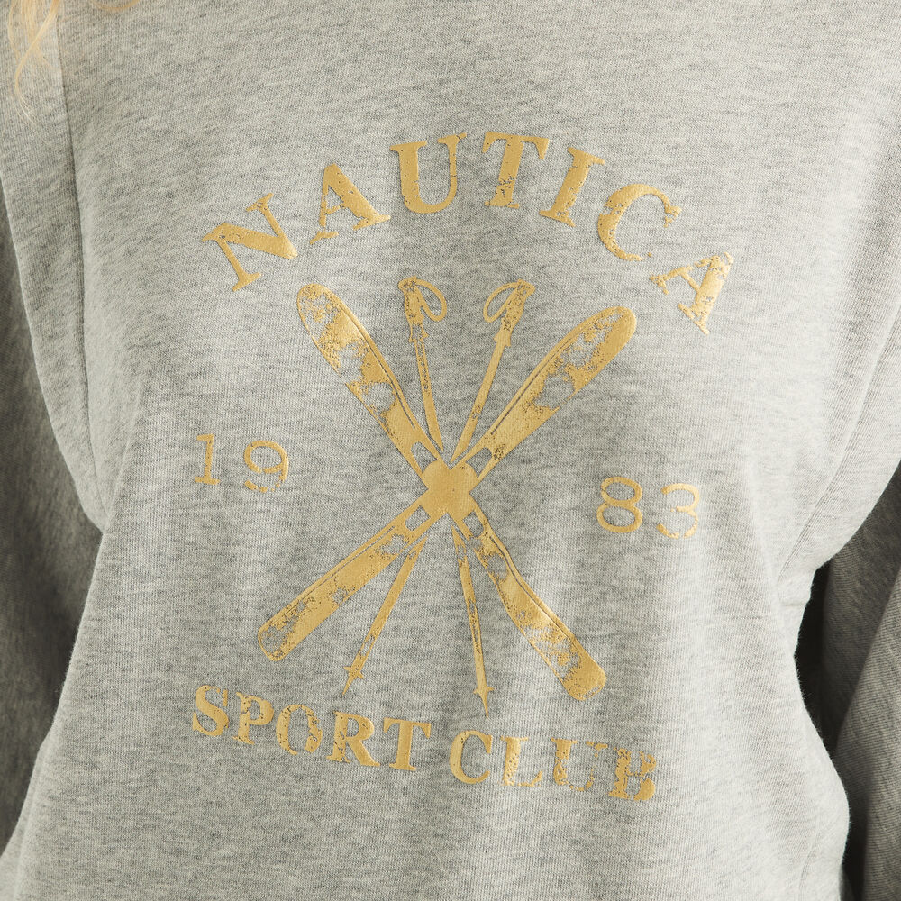 Graphic Crewneck Sweatshirt,Grey Heather,large