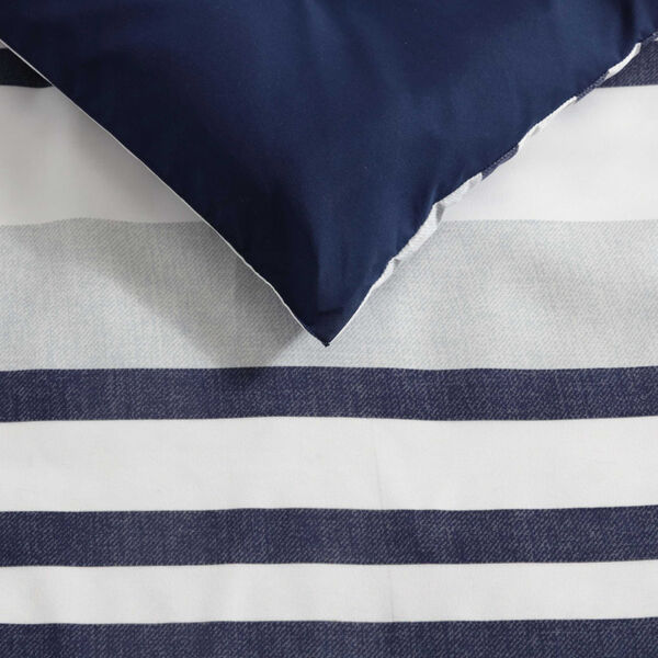 Palm Coast Stripe Blue Full Comforter Set