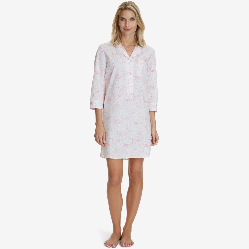 Woven Sleep Shirt,Orchid Pink,large