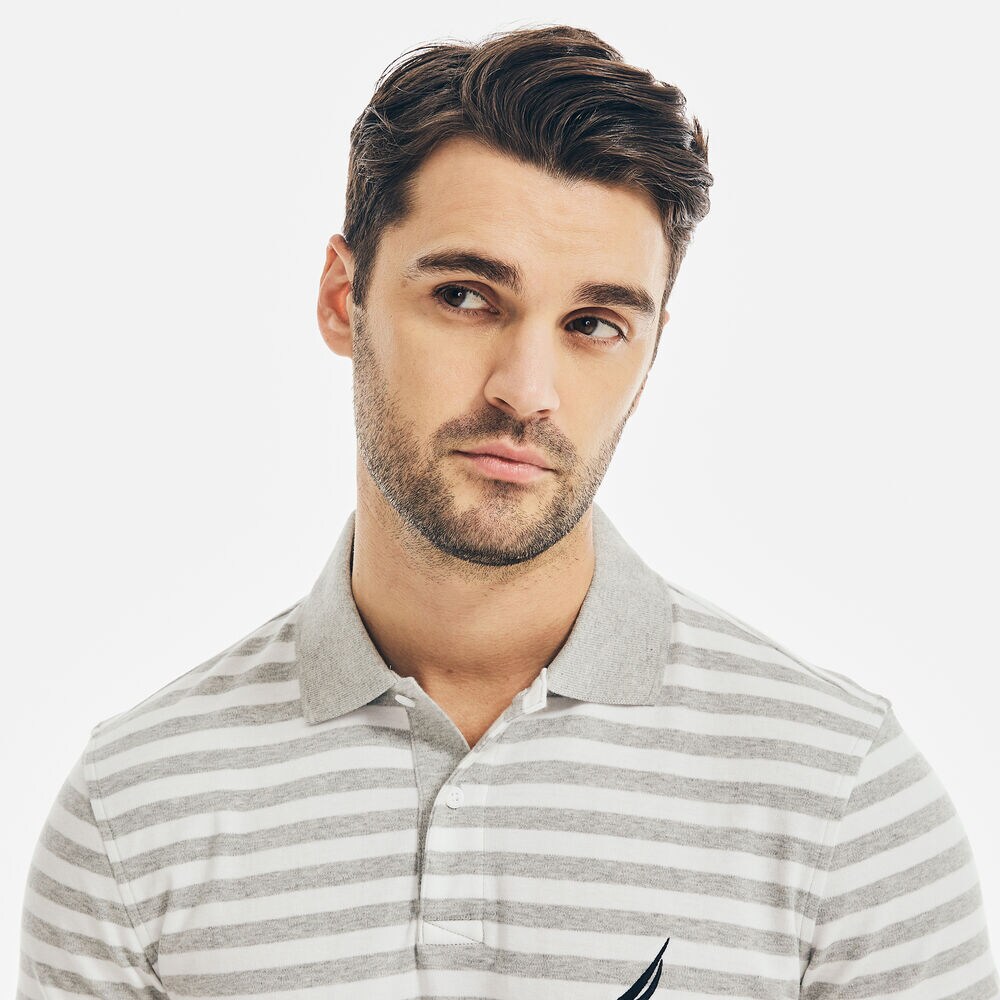 CLASSIC FIT BRAND ICON INTERLOCK POLO,Grey Heather,large