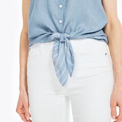 NAUTICA JEANS CO. TIE-FRONT CAMI,Stellar Blue Heather,large